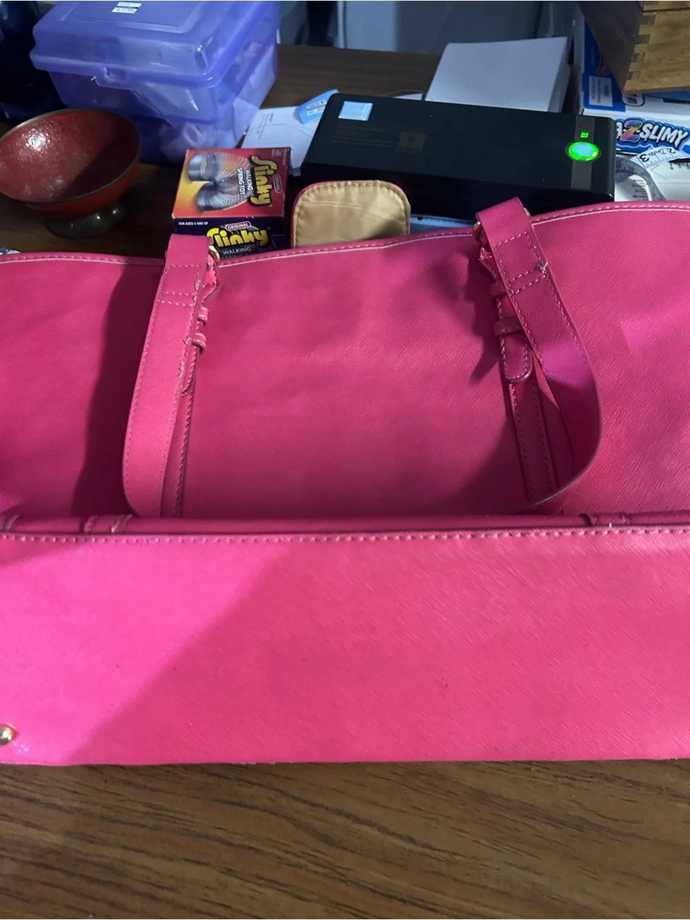 croft & barrow Hot Pink Tote Bag with Gold Hardware